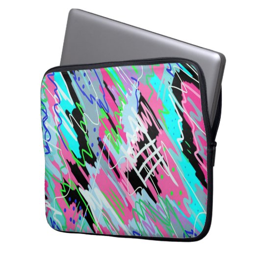 Beginnend Abstrakt zu blühen Laptopschutzhülle (Vorderseite Links)