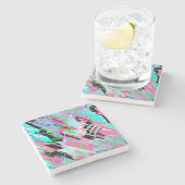 Beginnend Abstrakt zu blühen Steinuntersetzer (Seitenansicht)