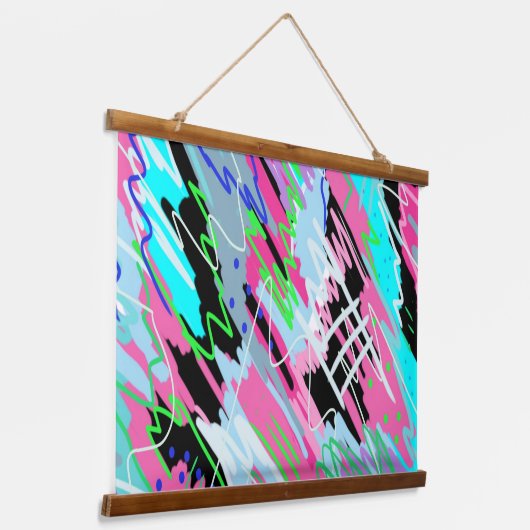 Beginnend, Abstrakte Kunst zu blühen Wandteppich Mit Holzrahmen (Gewinkelt)