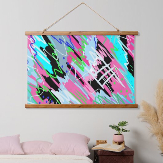 Beginnend, Abstrakte Kunst zu blühen Wandteppich Mit Holzrahmen (Schlafzimmer)