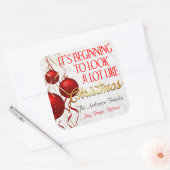 Beginnend, wie Weihnachts-Gewohnheit auszusehen Quadratischer Aufkleber (Umschlag)