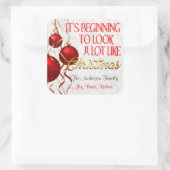 Beginnend, wie Weihnachts-Gewohnheit auszusehen Quadratischer Aufkleber (Tasche)