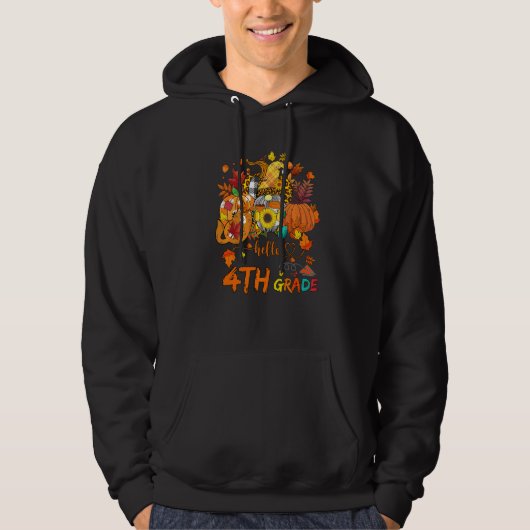 Beginning Of Autumn Fall Teacher Sunflower Hello 4 Hoodie (Vorderseite)