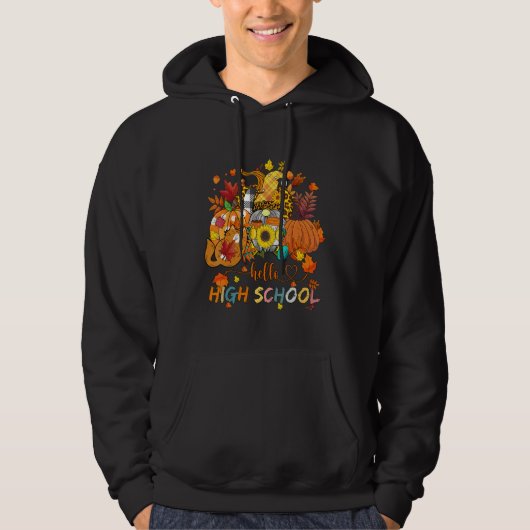 Beginning Of Autumn Fall Teacher Sunflower Hello H Hoodie (Vorderseite)