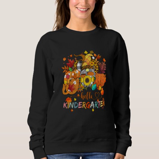 Beginning Of Autumn Teacher Sunflower Hello Kinder Sweatshirt (Vorderseite)