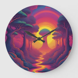 Beginning of The Fall Art Große Wanduhr