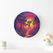 Beginning of The Fall Art Große Wanduhr (Zuhause)