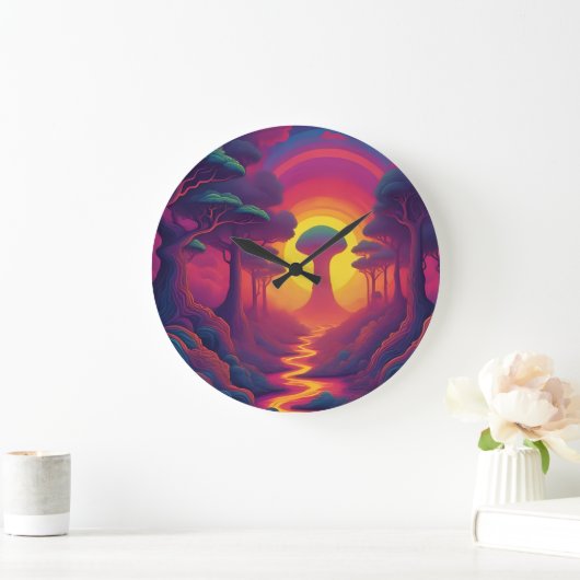 Beginning of The Fall Art Große Wanduhr (Zuhause)