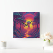 Beginning of The Fall Art Quadratische Wanduhr (Zuhause)