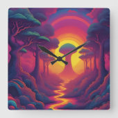 Beginning of The Fall Art Quadratische Wanduhr (Vorderseite)