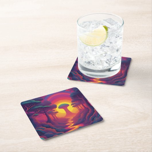 Beginning of The Fall Art Rechteckiger Pappuntersetzer (Vor Ort)