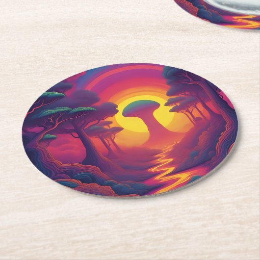 Beginning of The Fall Art Runder Pappuntersetzer (Angewinkelt)