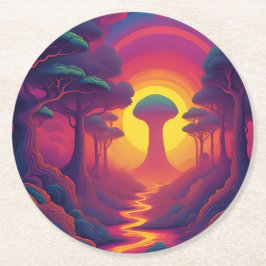 Beginning of The Fall Art Runder Pappuntersetzer