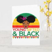 Beglabter Junger Schwarzer Dashiki Afrikanischer S Karte (Gelbe Blume)