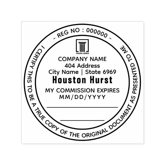 Beglaubigte Kopie Notar öffentliches Recht schwarz Permastempel (Design)