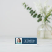 Beglaubigte Krankenpflegeassistent Blue White gren Mini Visitenkarte (Stehend Vorderseite)