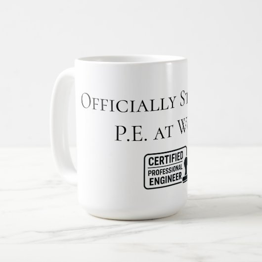 Beglaubigung des Beruflichen Ingenieurs Kaffeetasse (Vorderseite Links)