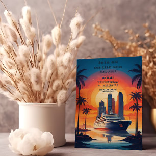 Begleiten Sie uns auf der Hochzeit der Kreuzfahrte Einladung