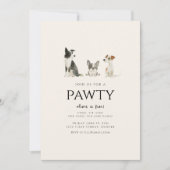 Begleiten Sie uns für ein Pawty Dog Thema Geburtst Einladung (Vorderseite)