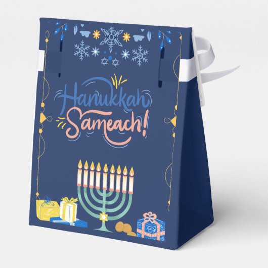 Begleiten Sie uns für eine fröhliche Hanukkah-Feie Geschenkschachtel (Rückseite)