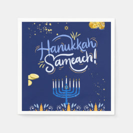 Begleiten Sie uns für eine fröhliche Hanukkah-Feie Serviette