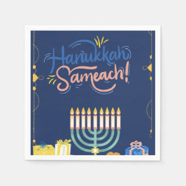 Begleiten Sie uns für eine fröhliche Hanukkah-Feie Serviette