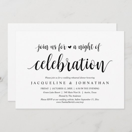 Begleiten Sie uns für eine Nacht der Probe Einladung (Vorne/Hinten)