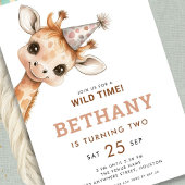 Begleiten Sie uns für Wild Time Giraffe 2. Geburts Einladung