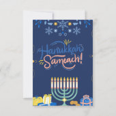 Begleiten Sie uns zu einer fröhlichen Hanukkah-Fei Dankeskarte (Rückseite)