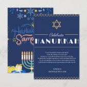 Begleiten Sie uns zu einer fröhlichen Hanukkah-Fei Dankeskarte (Vorne/Hinten)