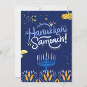 Begleiten Sie uns zu einer fröhlichen Hanukkah-Fei Einladung (Rückseite)