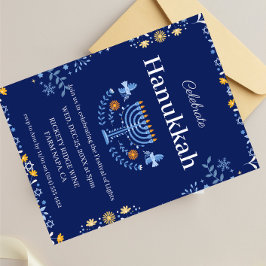 Begleiten Sie uns zu einer fröhlichen Hanukkah-Fei Einladung