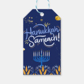 Begleiten Sie uns zu einer fröhlichen Hanukkah-Fei Geschenkanhänger (Vorderseite)