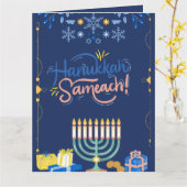 Begleiten Sie uns zu einer fröhlichen Hanukkah-Fei Karte (Gelbe Blume)