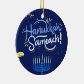 Begleiten Sie uns zu einer fröhlichen Hanukkah-Fei Keramik Ornament (Rechts)