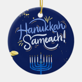 Begleiten Sie uns zu einer fröhlichen Hanukkah-Fei Keramik Ornament