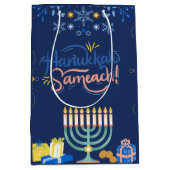 Begleiten Sie uns zu einer fröhlichen Hanukkah-Fei Mittlere Geschenktüte (Vorderseite)