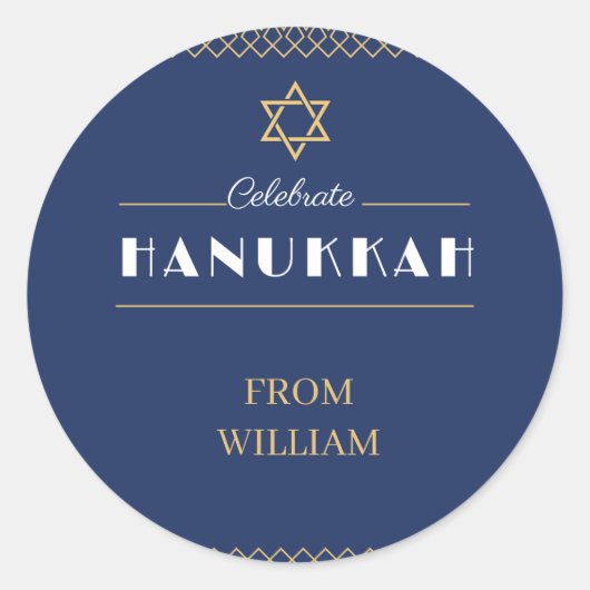 Begleiten Sie uns zu einer fröhlichen Hanukkah-Fei Runder Aufkleber (Vorderseite)