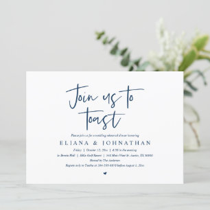 Begleiten Sie uns zu Toast, Hochzeit Probe Dinner Einladung
