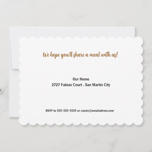 Begleiten Sie uns zum Frühstück Fresh Baked Breads Einladung (Rückseite)