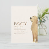 Begleiten Sie uns zum Pawty Labrador Dog Thema Geb Einladung (Stehend Vorderseite)