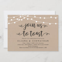 Begleiten Sie uns zum Toast, rustikales Hochzeitse