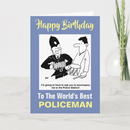 Begleiten zu Polizeistation - Happy Birthday Karte (Vorderseite)