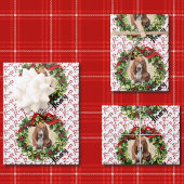 Begleiter Mutter Weihnachts-Foto Dog Wrapping Papi Geschenkpapier Set