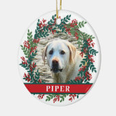 Begleiter Personalisiertes Foto Weihnachtskranz Ke Keramik Ornament (Links)
