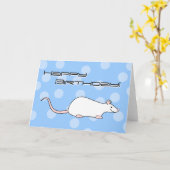 Begleiter Weiße Ratte. Geburtstag Karte (Gelbe Blume)