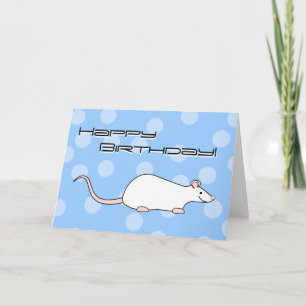 Begleiter Weiße Ratte. Geburtstag Karte