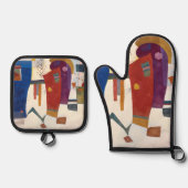 Begleiteter Kontrast, Kandinsky  Ofenhandschuh & Topflappen-Set (Vorderseite)