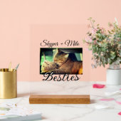 Begleithelfer tragen den Namen Foto Tier Liebe hin Acrylschild (Hochzeit)