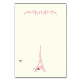 Begleitkarte für die Paris Eiffel Tower Hochzeit i Tischnummer